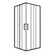 AURLANE - porte de douche carrée coulissante - verre sérigraphié noir 90x90 - vignette