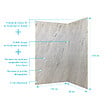 AURLANE - Pack 2 Panneaux Muraux Pierre Artic Storm 120+90x210 cm + Profilés Or Brossé - vignette