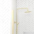 AURLANE - Paroi de Douche 100x200cm Verre Transparent - Barre de Fixation Extensible et Profil Or Brossé - vignette