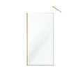 AURLANE - Paroi de Douche 100x200cm Verre Transparent - Barre de Fixation Extensible et Profil Or Brossé - vignette