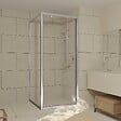 AURLANE - Porte de Douche Pivotante et Retour 80x80x200cm - Profilés Chrome - Verre trempé 6mm - vignette