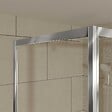AURLANE - Porte de Douche Pivotante et Retour 80x80x200cm - Profilés Chrome - Verre trempé 6mm - vignette
