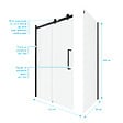 AURLANE - Porte de douche coulissante 140x200 cm noir mat - rail soft close + RETOUR 90 cm - vignette