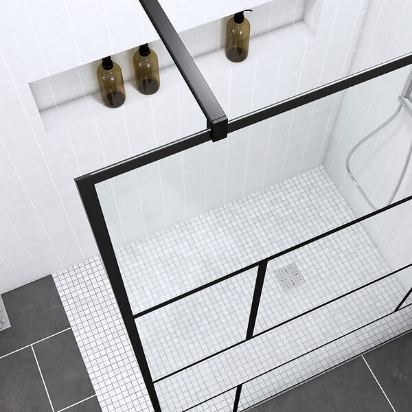 AURLANE - Pack Paroi de douche 140x195 cm + RECEVEUR DE DOUCHE A CARRELER 90x140 RECOUPABLE - large