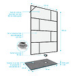 AURLANE - Pack Paroi de douche 140x195 cm + RECEVEUR DE DOUCHE A CARRELER 90x140 RECOUPABLE - vignette