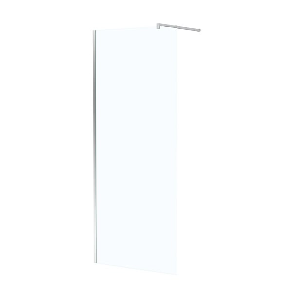 AURLANE - Paroi de Douche 80x195 cm en Verre Trempé 5 mm - Finition Chromé - CHROMED ELEMENTARY - large