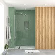 AURLANE - Paroi de Douche 80x195 cm en Verre Trempé 5 mm - Finition Chromé - CHROMED ELEMENTARY - vignette