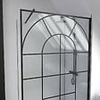AURLANE - Paroi de douche Déco 120x195cm Verre 5mm Sérigraphié - Barre de fixation Noir Mat - vignette