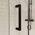 AURLANE - Porte de douche serigraphiee - 120x200cm + Paroi retour - 80x200 cm - PORTE COULISSANTE - vignette