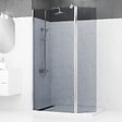 AURLANE - Paroi de Douche et Volet Pivotant 90+40x200cm - Verre Fumé + Barre Fixation Chrome - vignette