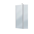 AURLANE - Paroi de Douche et Volet Pivotant 90+40x200cm - Verre Fumé + Barre Fixation Chrome - vignette