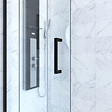 AURLANE - Porte de douche + Retour 140x80x200 cm - Verre 6 mm - Profilé Noir - CRUSH - vignette