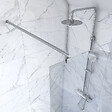 AURLANE - Paroi de douche a l'italienne - 90x200cm VERRE TRANSPARENT 6mm + Barre de fixation recoupable - vignette