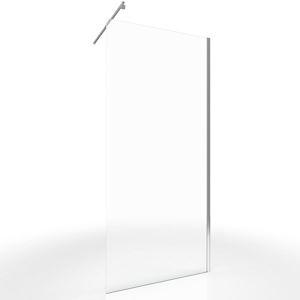 AURLANE - Paroi de douche a l'italienne - 90x200cm VERRE TRANSPARENT 6mm + Barre de fixation recoupable - large