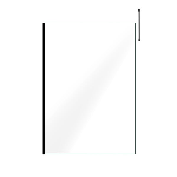 AURLANE - Paroi de Douche 140x200cm Verre Transparent - Profilé + Barre Plafond Noire - FREEDOM 2 BLACK - large