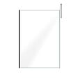 AURLANE - Paroi de Douche 140x200cm Verre Transparent - Profilé + Barre Plafond Noire - FREEDOM 2 BLACK - vignette