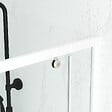AURLANE - Porte de douche pivotante ajustable de 69 à 80cm en Alu. Blanc et verre transparent - WHITY PIVOT - vignette