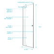 AURLANE - Porte de douche pivotante ajustable de 69 à 80cm en Alu. Blanc et verre transparent - WHITY PIVOT - vignette