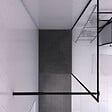 AURLANE - Paroi de douche 120x200cm + receveur a poser 120x80cm - cadre et barre noir mat - CONTOURING 120 - vignette