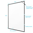 AURLANE - Paroi de Douche 140x200 cm - Cadre et Bras Aluminium NOIR MAT - DARK CONTOURING - vignette