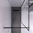 AURLANE - Paroi de Douche 140x200 cm - Cadre et Bras Aluminium NOIR MAT - DARK CONTOURING - vignette