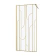 AURLANE - Paroi de douche à l'italienne 90x195cm Sérigraphie Art Déco Arrondie - Or Brossé - GATSBY - vignette