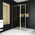 AURLANE - Paroi de Douche avec Volet Pivotant 80+40x200 cm - Finition Or Doré Brossé - GOLDY CONTOURING - vignette