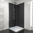 AURLANE - Pack de 2 Panneaux Muraux Aluminium NOIR 90+90x210 cm avec Profilés ANODISE BRILLANT - WALL'IT - vignette