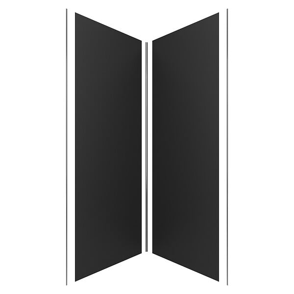 AURLANE - Pack de 2 Panneaux Muraux Aluminium NOIR 90+90x210 cm avec Profilés ANODISE BRILLANT - WALL'IT - large