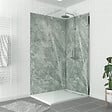 AURLANE - Pack de 2 Panneaux Muraux Pierre Artic Green 90+120x210 cm avec Profilés NOIR MAT - STONE'IT - vignette