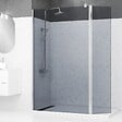 AURLANE - Paroi de Douche et Volet Pivotant 120+40x200cm - Verre Fumé + Barre Fixation Chrome - vignette