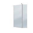 AURLANE - Paroi de Douche et Volet Pivotant 120+40x200cm - Verre Fumé + Barre Fixation Chrome - vignette