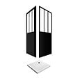 AURLANE - Pack Porte pivotante verre trempé 5mm + panneau aluminium composite + receveur blanc 90x90 - vignette