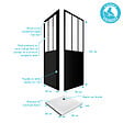 AURLANE - Pack Porte pivotante verre trempé 5mm + panneau aluminium composite + receveur blanc 90x90 - vignette