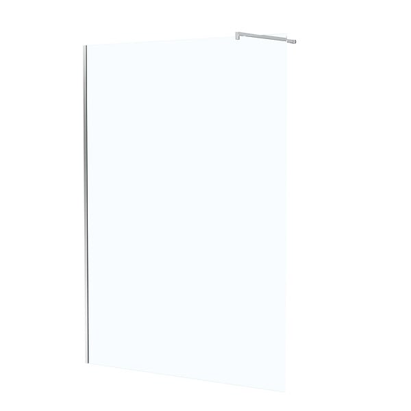 AURLANE - Paroi de Douche 140x195 cm en Verre Trempé 5 mm - Finition Chromé - CHROMED ELEMENTARY - large