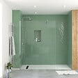 AURLANE - Paroi de Douche 140x195 cm en Verre Trempé 5 mm - Finition Chromé - CHROMED ELEMENTARY - vignette