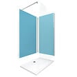 AURLANE - Pack Douche a l'Italienne 90x120 - Kit Panneaux Muraux Bleu/Chrome + Receveur + Paroi 6 mm - vignette