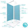AURLANE - Pack Douche a l'Italienne 90x120 - Kit Panneaux Muraux Bleu/Chrome + Receveur + Paroi 6 mm - vignette