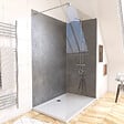 AURLANE - Pack de 2 Panneaux Muraux Pierre Silver Grey 90+120x210 cm avec Profilés ANODISE BRILLANT - STONE'IT - vignette