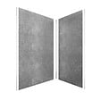 AURLANE - Pack de 2 Panneaux Muraux Pierre Silver Grey 90+120x210 cm avec Profilés ANODISE BRILLANT - STONE'IT - vignette