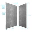 AURLANE - Pack de 2 Panneaux Muraux Pierre Silver Grey 90+120x210 cm avec Profilés ANODISE BRILLANT - STONE'IT - vignette