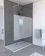 AURLANE - Paroi de Douche Dépolie 140x200cm + Barre de fixation extensible - Verre 8mm - Finition Chrome - vignette