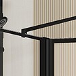 AURLANE - Paroi de Douche avec Volet Pivotant 120+40x195cm - Verre 8mm Anticalcaire - Motifs et Profilés Noir - vignette