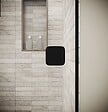 AURLANE - Porte de Douche pivotante 90x180 cm en Verre Trempe 5 mm - Finition Noire - DARK ELEMENTARY - vignette