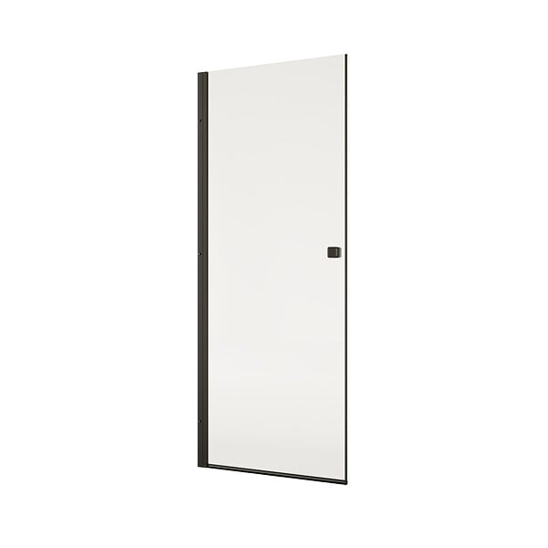 AURLANE - Porte de Douche pivotante 90x180 cm en Verre Trempe 5 mm - Finition Noire - DARK ELEMENTARY - large