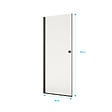 AURLANE - Porte de Douche pivotante 90x180 cm en Verre Trempe 5 mm - Finition Noire - DARK ELEMENTARY - vignette
