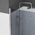 AURLANE - Paroi de Douche 90x200cm Verre Fumé 8mm - Barre de Fixation Extensible et Profil Chrome - vignette