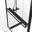 AURLANE - Paroi de Douche avec Volet Pivotant 120+40x200cm - Profilé, Porte-serviette et étagère NOIR MAT - vignette