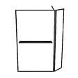 AURLANE - Paroi de Douche avec Volet Pivotant 120+40x200cm - Profilé, Porte-serviette et étagère NOIR MAT - vignette