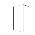 AURLANE - Paroi de Douche 100x200cm en Verre Trempé Transparent 8mm Anticalcaire - Profilé Noir Mat - LINA - vignette